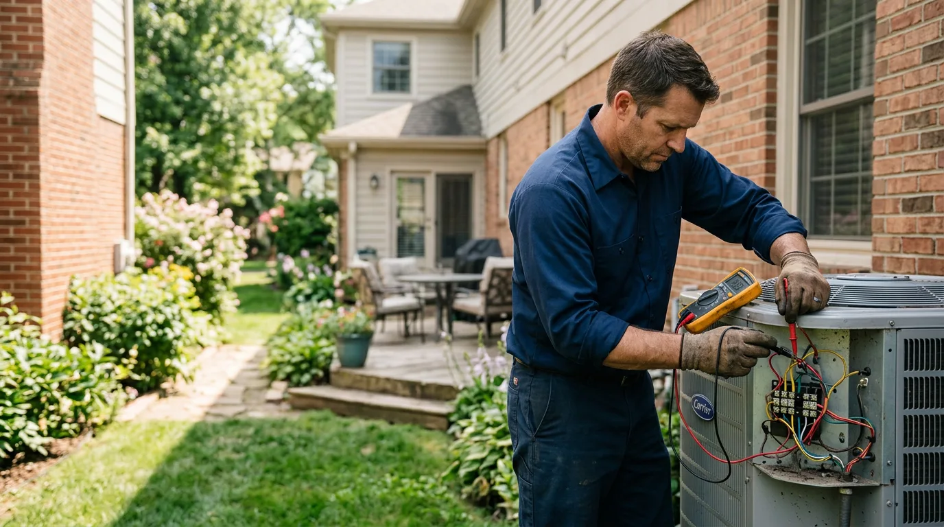 HVAC technician working near Davenport, ND